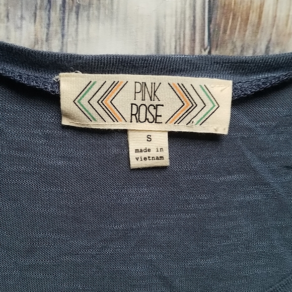 Pink Rose Blue Lace Top - Picture 2 of 8